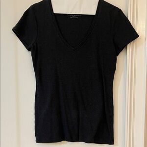 Banana Republic Black Short Sleeve V-Neck Tee